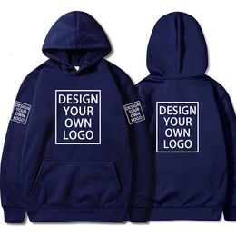 Custom Hoodies DIY Text Image Print High Quality Clothing Customised Sport Casual Sweatshirt Size S-3XL 231229