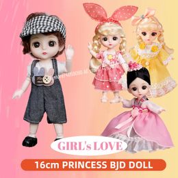 16cm Lolita BJD Doll with Clothes and Shoes 1 12 Movable Joints Princess Cute Sweet Face Action Figure Gift Child Kid Girl Toy 231228
