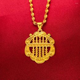 Pendant Necklaces Hard Gold Abacus Vietnam Women's Necklace Lasting Colour Collares Para Mujer Minority