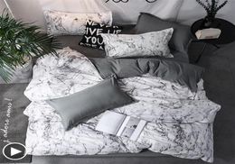 New Arrival 3pcs Bedding Set Marble Geometric Duvet Cover Sets With Pillowcase Quilt Cover Double sided Bed Linings Bedclothes LJ23108796