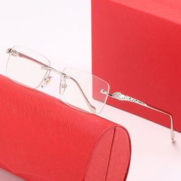 Designer Sunglasses for Men Womens Brand Rectangular Frameless Silver Tiny Silk Fashion Carti Sun glasses Frames Eyeglasses Accessories gafa