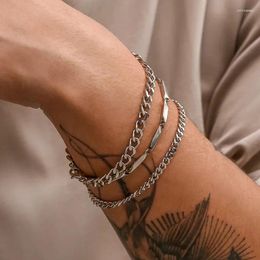 Charm Bracelets Men's Bracelet Hip Hop Trend Fashion Simplicity Personality Stainless Steel Multi Layer Chain Design