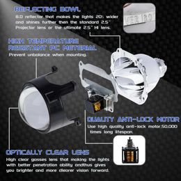 HID Car Xenon Kits 2.5 Mini Bixenon Projector Lens With 55W AC Fast Hid Xenon Kit DRL Angel Eyes Shrouds Mask Retrofit Modify For H1 H4 H7 carL231228L231228