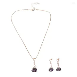 Pendant Necklaces 1 Set Women Jewellery Necklace Earrings Crystal Decoration For Bride