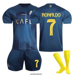 23-24 Riyadh away No. 7 Cristiano Ronaldo jersey adult and children's quick drying football jersey set