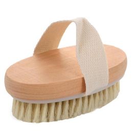 100pcs Dry Skin Body Face Soft Natural Bristle Brush Wooden Bath Shower Brushes SPA without Handle Cleansing1321801