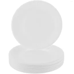 Disposable Dinnerware 50 Pcs Tableware Paper Tray Festival Dinner Plate Plates Gathering Fruit Party Convenient Cake White Household