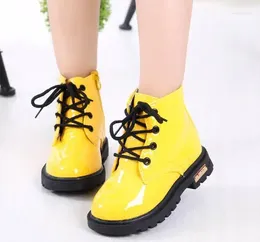 Boots Fashion Classic Children Pu Leather Waterproof Ankle Autumn Winter Warm Kids Snow Boys Girls Shoes