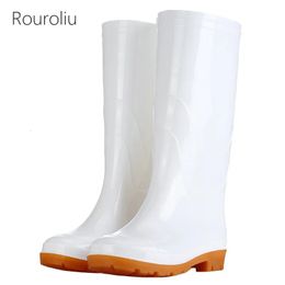 Autumn White Rain Boots Men Non-slip Waterproof Work Water Boots Mid-Calf Kitchen Shoes Winter Warm Rainboots 231228