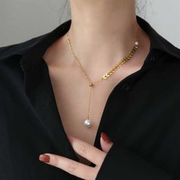 2021 new fashion pearl wheat Tassel Necklace women's clavicle chain small luxury sweater does not fade2904