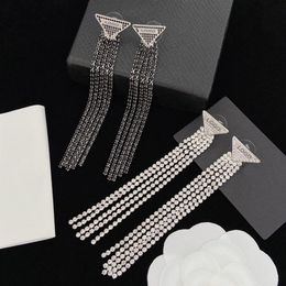 2023 new triangle chandelier earrings for women luxury designer party rhinestone Ear Studs fashion Jewellery holiday gifts288O