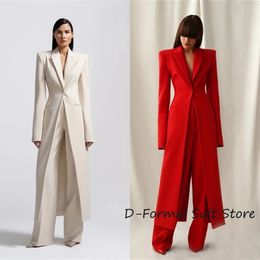 Women's Long 2-piece Suit JacketPants Slim Fit Short Sets Custom-made 1 Button High Street Luxury Womens Clothing Pant Set 231229