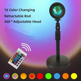 Sunset Lamp Projection, Remote Control 16 Colours Changing Projector LED Lights Floor Lamp Room Decor Night Light Rainbow Lights For Home Decor ,Christmas Decor.