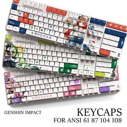 Genshin Impact NAHIDA NILOU Pbt Material Keycaps Set for ANSI 61 87 104 108 keys Mechanical Keyboard Oem Profile Only KeyCaps 231228