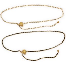 Womens Chains Belts Fashion Luxury Link Metal Belt For Women ball Buckle Waist Chain Vintage Gold Waistband Bronze Girdle 2211719X257Y
