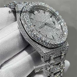 Automatic Mechanical Watch Top out watch 2023 Best New iced type VVS Moissanite quality Silver case test