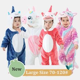 Kigurumi Pyjamas for Children Flannel Cute Baby Romper Unicorn Panda Kids Onesies Costumes Winter Playsuit Boys Girls Jumpusit 231229