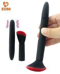 HISO 10 Speeds Vibrating Make Up Brush Clitoris Masturbator Breast Nipples Stimulator Vagina Gspot Massager Adult Toys Y2006166975435