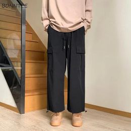 Men's Pants Cargo Men Casual Loose Cool Teen Big Pockets High Street Drawstring Fashionable Fitness Hip Hop All-match Urban Chic