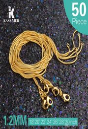 KASANIER 50 pcs 1.2MM Gold Chain 16-30 inches for Women Fashion Jewellery Can be Customised yellow Gold Necklaces Factory Price3781432
