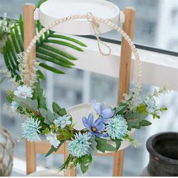 Decorative Flowers Holding A Bouquet Of Florence Dandelion Camellia Half Ring Simulation Flower Home Decoration Lotus Artificial