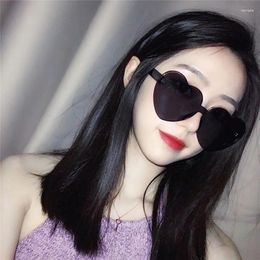 Sunglasses Summer Fashion Candy Colour Heart Shape UV400 Vintage Rimless Simple Sun Shade Glasses Modern Outdoor 14 Eyewear