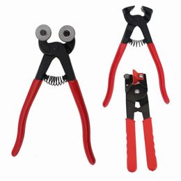 Glass Tile Mosaic Nippers Heavy Duty Double Round Wheel Flat Nose Trimming Clamp Pliers Ceramic Cutting Tongs Tools 231228