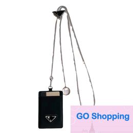 Quality Cards Clamp Work Permit Lanyard Hanging Neck Applicable Card Holder Unisex Leather Case