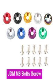 30PcsPack Black Red Blue Purple JDM 10 PCS Bumper Fender Washer Bolt M6x20mm CNC Finishing Aluminium Washers Engine Bay Dress Up K3969119