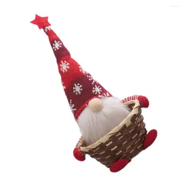 Plates European American Christmas Candy Basket Elder Woven Hamper Organizer Pp Cotton Gnome