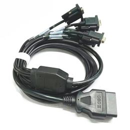 Car OBD male to 6 DB9 female interfaces Serial RS232 diagnostic tool gateway connection cable