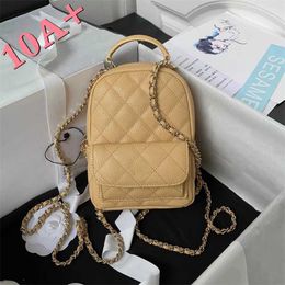 Bag Designer Luxury Mirror Backpack Schoolbag for Plain Women Quality Genuine Calfskin Leather 18cm Crossbody with Box