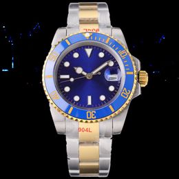 40mm Sapphire Stainless steel watch black blue dial Watch Ceramic Bezel High quality Glide Lock Clasp montre homme waterproof Automatic Mechanical Wristwatches