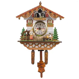 Wall Clocks Tell The Time Home Living Room Cuckoo Office Retro Decor Wooden Bird House Clock