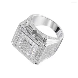 Cluster Rings Wholesale Price Sterling Silver 925 For Men Bling Hip Hop Cubic Zirconia Boys Out Fine Jewellery Luxury