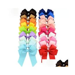 Party Favor Mix Colors Bowknot High Quality Solid Grosgrain Ribbons Cheer Bow With Alligator Hair Clip Boutique Kids Accessories Hai Dhiga