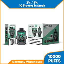 Germany Shipping 6k 6000 Puffs Disposable Vape 16ml 2% 5% NIC Liquid E Cigarette 10 Fruits Flavours in Stock 650mAh Battery Rechargeable Vapours