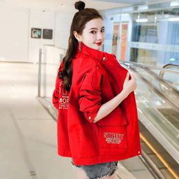 Women's Jackets Stand-up Collar Tooling Jacket Tide Ins Spring And Summer 2023 Korean Style Loose Western Casual Short