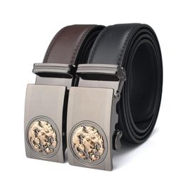 Casual Elegant Man Designers Belts Big s Men Black And Brown Leading Automatic Buckle Belt HighGrade Leisure Chinese Dragon Y5732274