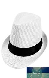 feitong Unisex Women Men Fashion Summer Casual Trendy Beach Sun Straw Panama Jazz Hat Cowboy Fedora hat Gangster Cap2346276