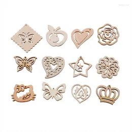 Pendant Necklaces Quality 50Pcs Flatback Wood Craft Decoration Promotions Scrapbooking Embellishments Mixed Styles Pendants 25-30mm