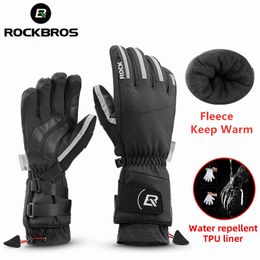 ROCKBROS Ski Gloves Snowboard Snowmobile Motorcycle Riding Winter Windproof Waterproof Unisex Snow 231228