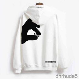 Men's Hoodies Sweatshirts White Luxury Designer Mens Fashion Finger Ow Brand Hooded Sweatshirt Oversize LSEI GPVP