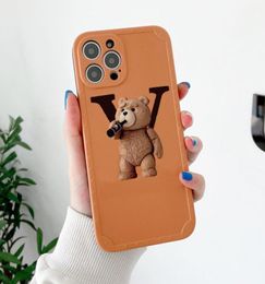 Fashion Designers Phone Cases IPhone 13 Pro Max Cell Phone Cover Luxurys Letter Bear Phone Case For 12 11 XR X XS 7 8 P Plus 211229469649