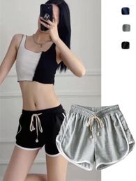 Women's Pants American Retro White Edge Sports Color Matching Shorts Casual Versatile Loose Running Home Slimming Ins