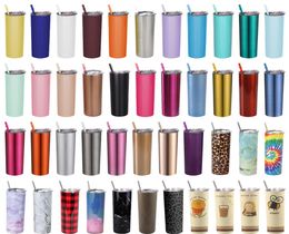 20oz Stainless Steel Double Wall Vacuum Insulated Skinny Straight Tumblers Slim Cup Thermal Bottles Tall Coffee Mugs with Lid and 8437964