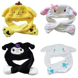 Kuromi Ear Moving Hat Kawaii Bunny Cute Anime Cosplay Party Funny Cartoon Plush Jumping up Move Novelty Cap 231228