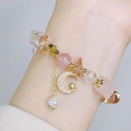 Charm Bracelets Gorgeous Star And Moon Bracelet For Women Forest Style Crystal Jewelry Stunning Beach Vacation Casual Accessory
