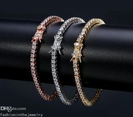 Designer Bracelet diamond tennis bracelets for women Luxury Jewelry gift 3 4 5 6 mm 7 8 inch fashion Zircon Link Chain bangles Men7162375