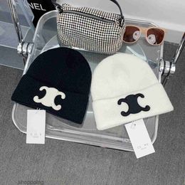 Classic Knitted Hat Beanie Cap Women's Rabbit Hair Hats Official Website Synchronized for Men and Thickened for Warmth